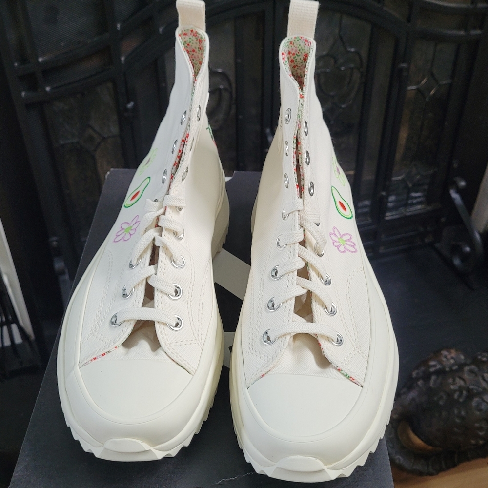 Converse White Run Star Hike Embroidered Women's Sneakers Shoes Platform A03560C